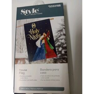 Christmas House Flag 28"x44" O Holy Night Jesus Mary Joseph